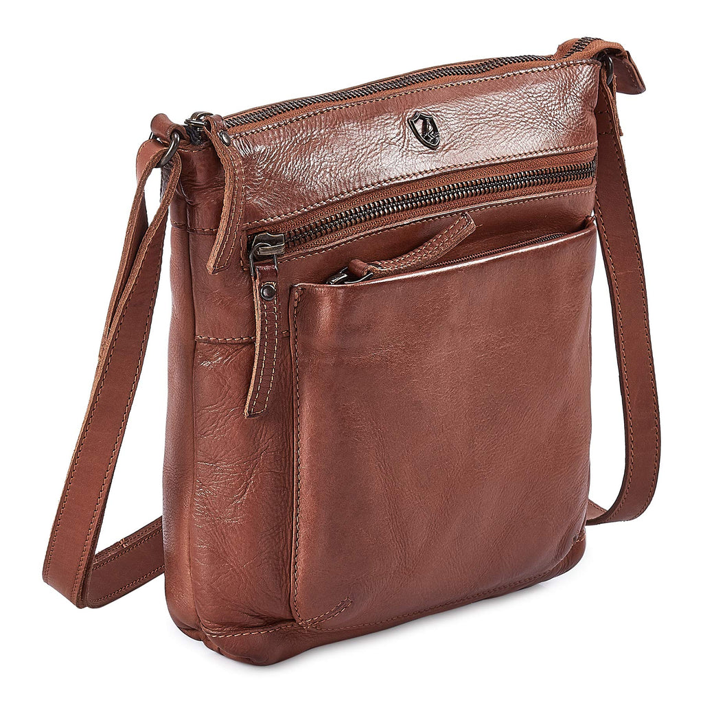 Small Genuine Leather Crossbody Bag with Adjustable Strap J90247
