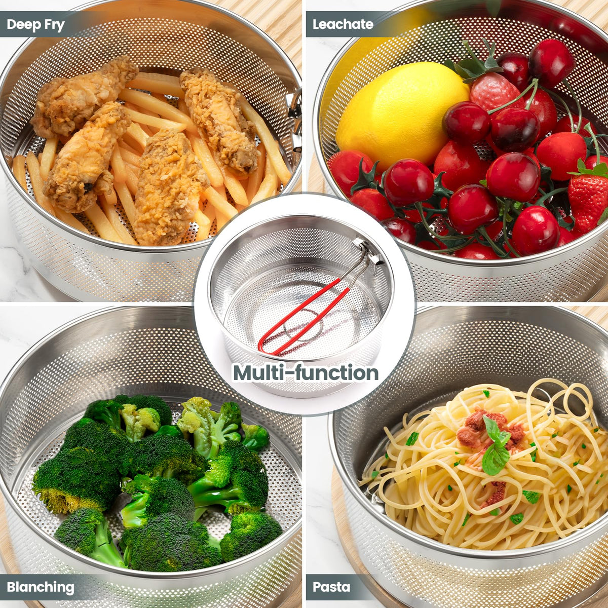 7.8 inches 304 Stainless Steel Deep Fryer Basket B593